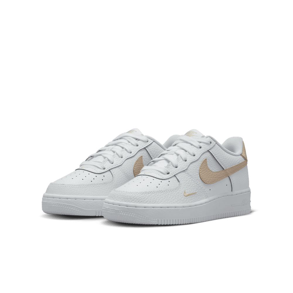 Nike Air Force 1 Big Kids' Shoes (GS) 'White/Rattan'