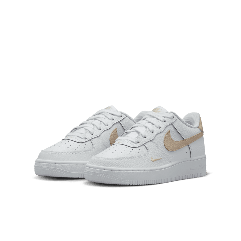 Nike Air Force 1 Big Kids' Shoes (GS) 'White/Rattan'