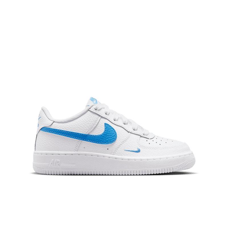 Nike Air Force 1 Big Kids' Shoes (GS) 'White/Blue'