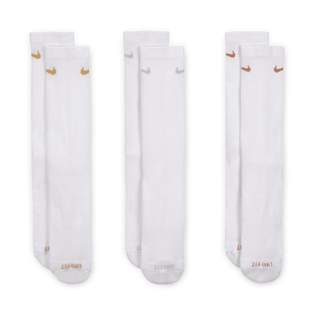 Nike Everyday Plus Cushioned Training Crew Socks (3 Pairs) 'White/Silver/Gold/Copper'