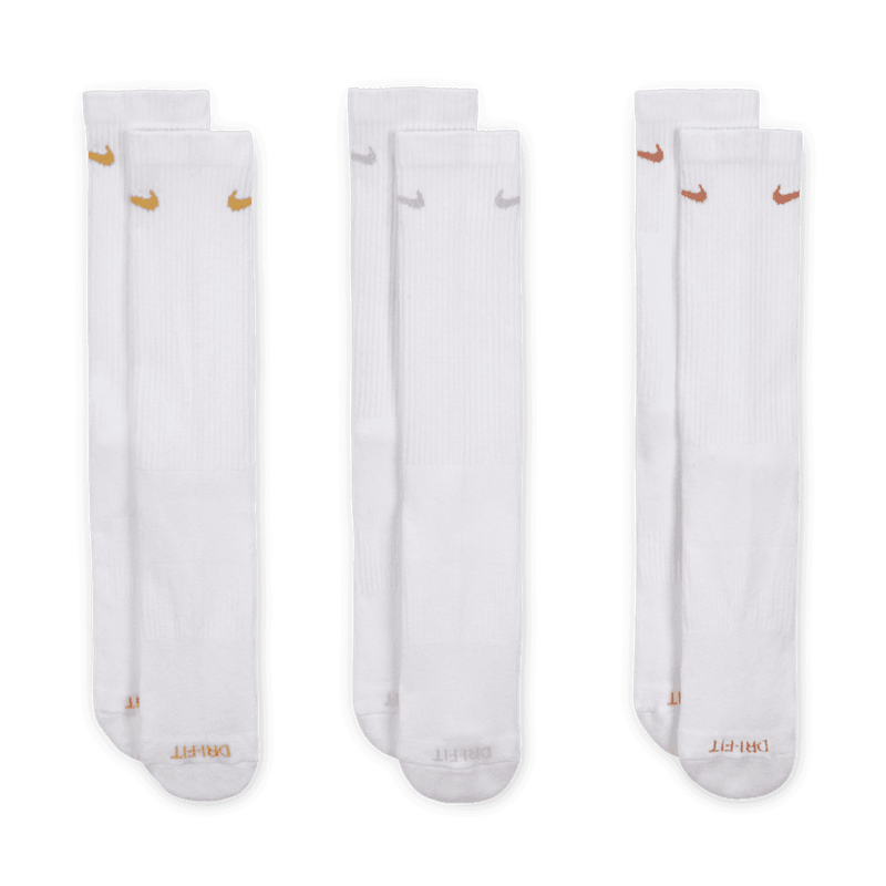 Nike Everyday Plus Cushioned Training Crew Socks (3 Pairs) 'White/Silver/Gold/Copper'
