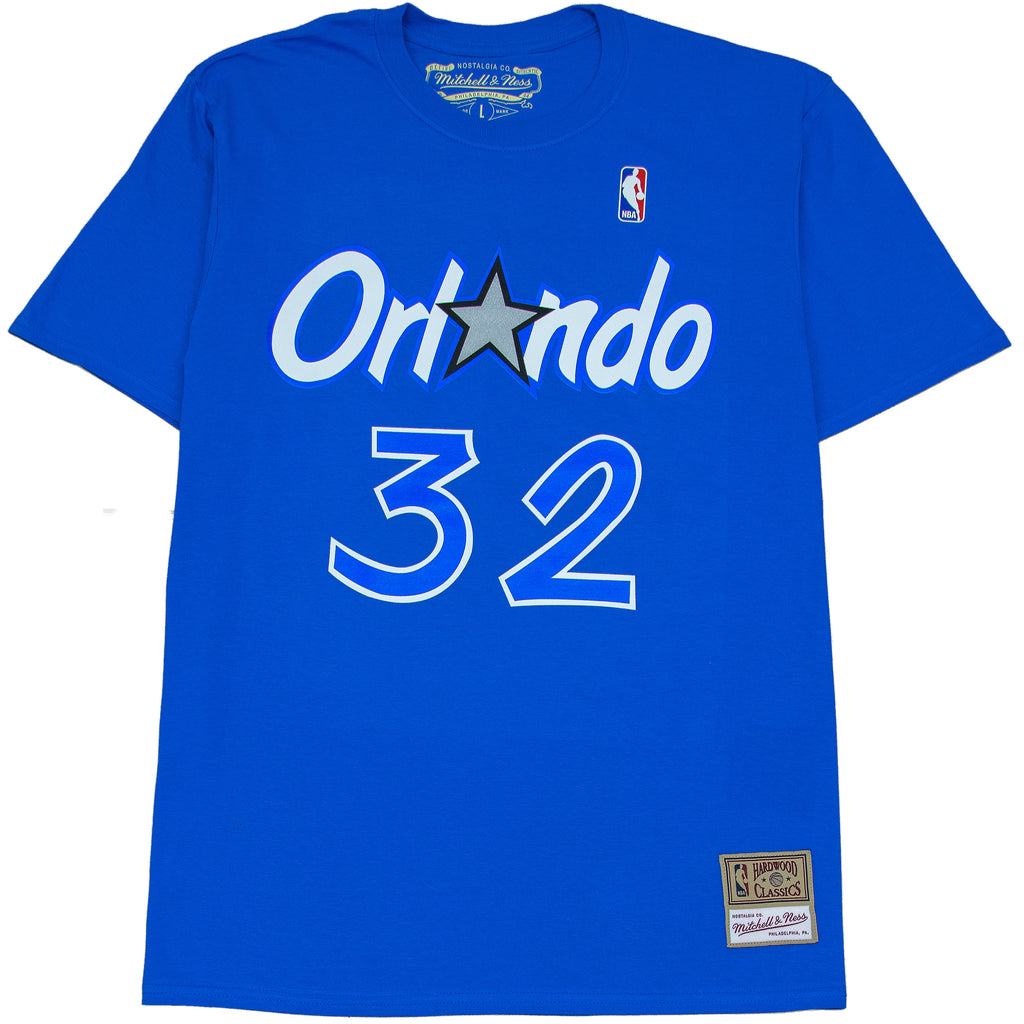 Mitchell & Ness NBA Hard Wood Classic Name & Number Tee T-shirt O'Neal Orlando Magic 'Blue'