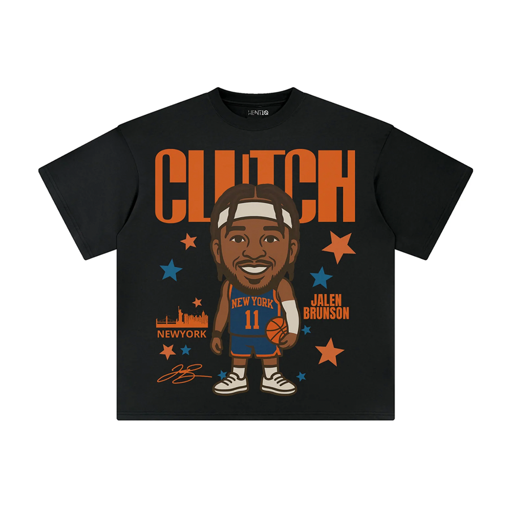 Athentiq Jalen Brunson 'Clutch' Cartoon T-Shirt 'Black'