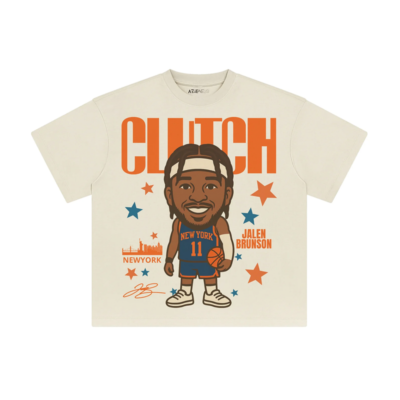 Athentiq Jalen Brunson 'Clutch' Cartoon T-Shirt 'Cream'