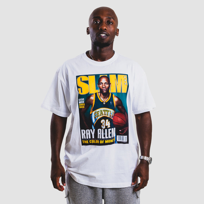 Mitchell & Ness NBA Slam Cover Tee Seattle Supersonics Ray Allen 'White'