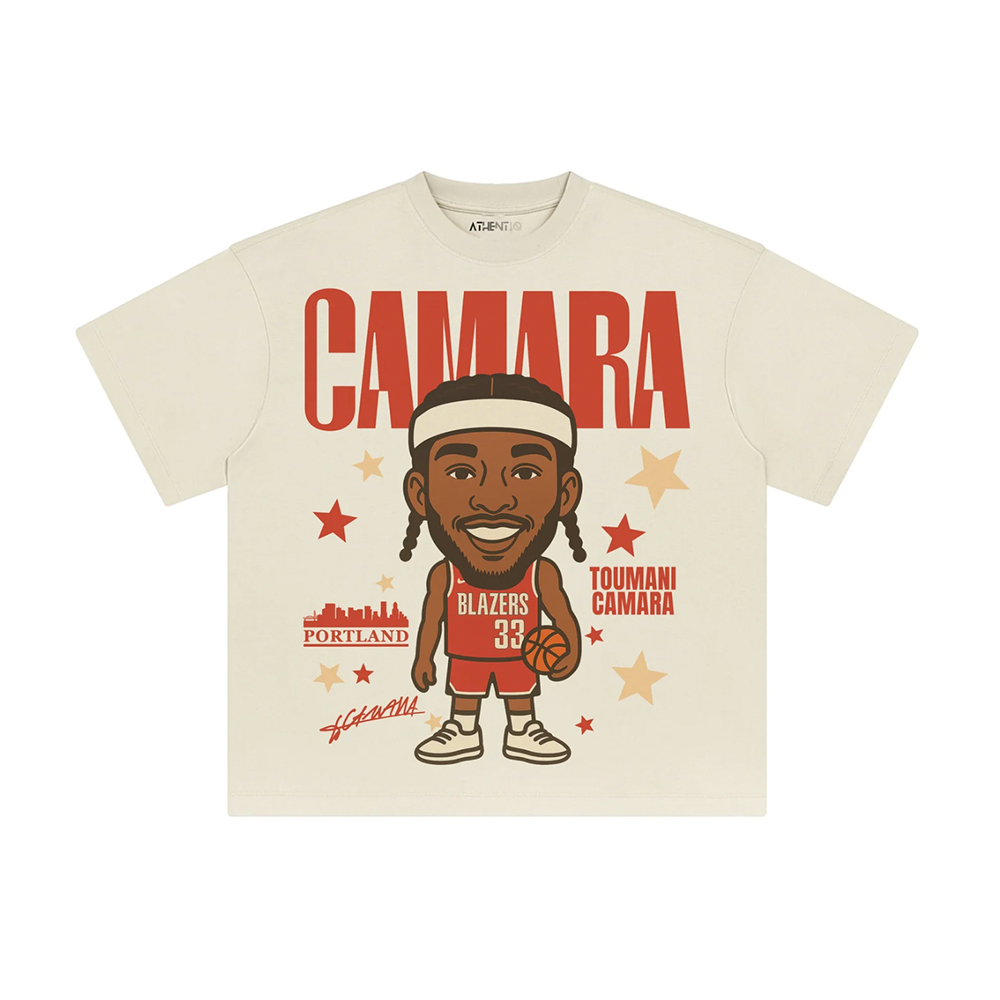 Athentiq Toumani Camara Cartoon T-Shirt 'Cream'