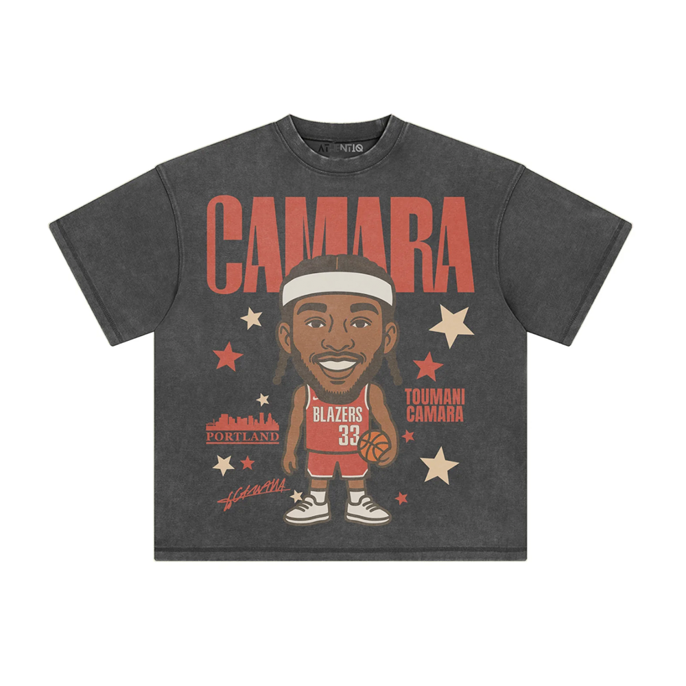 Athentiq Toumani Camara Cartoon T-Shirt 'Vintage Dark Grey'