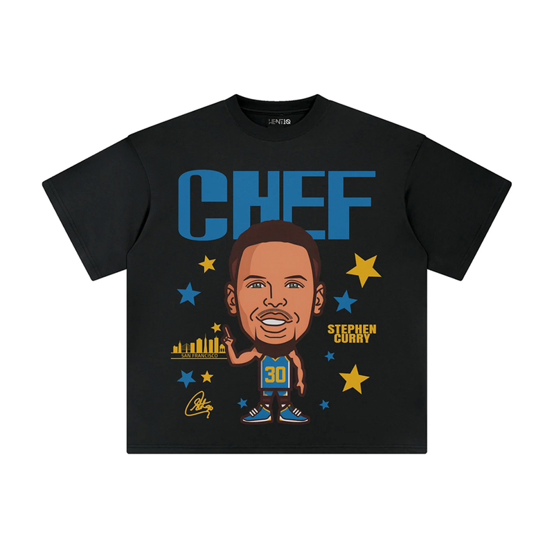 Athentiq Stephen Curry 'Chef' Cartoon T-Shirt 'Black'