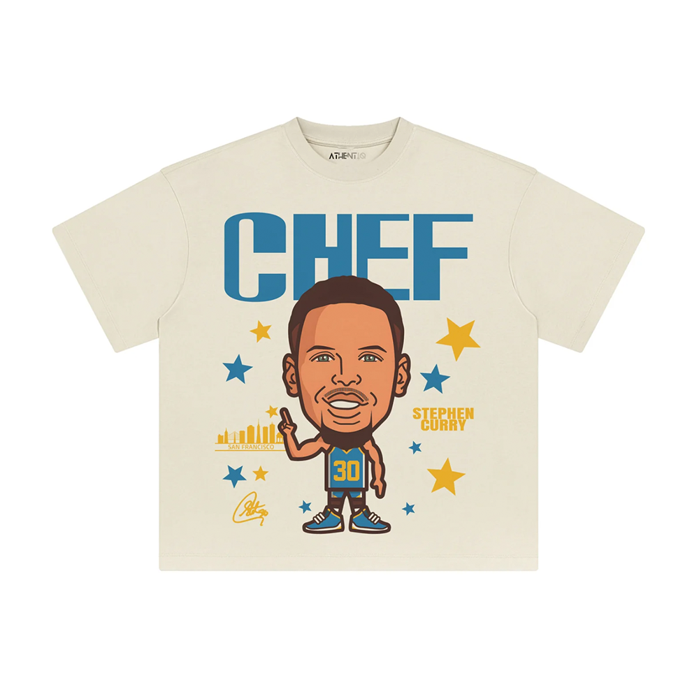 Athentiq Stephen Curry 'Chef' Cartoon T-Shirt 'Cream'