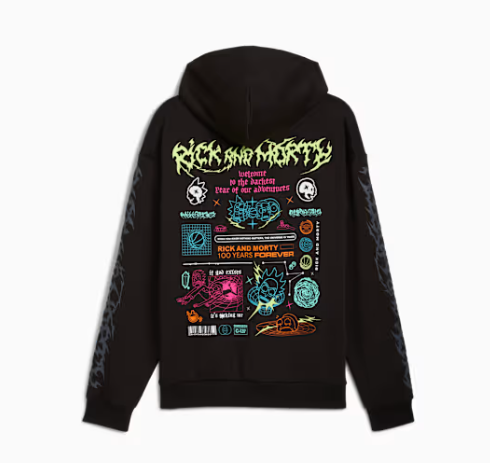 Puma Hoops x Rick and Morty Hoodie 'Puma Black'