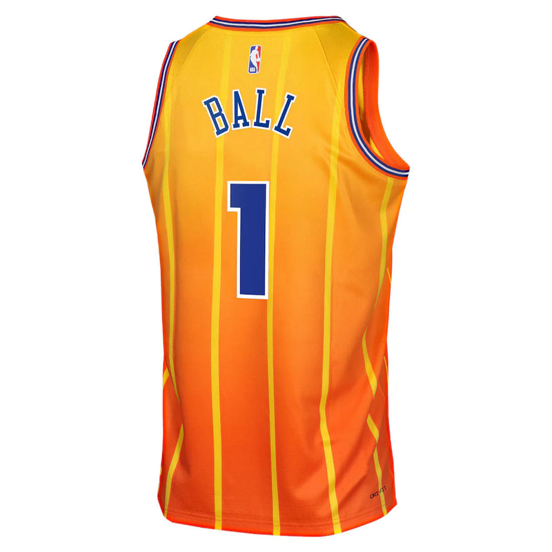 Jordan NBA City Edition Swingman LaMelo Ball Charlotte Hornets Kids Jersey 'Amarillo'