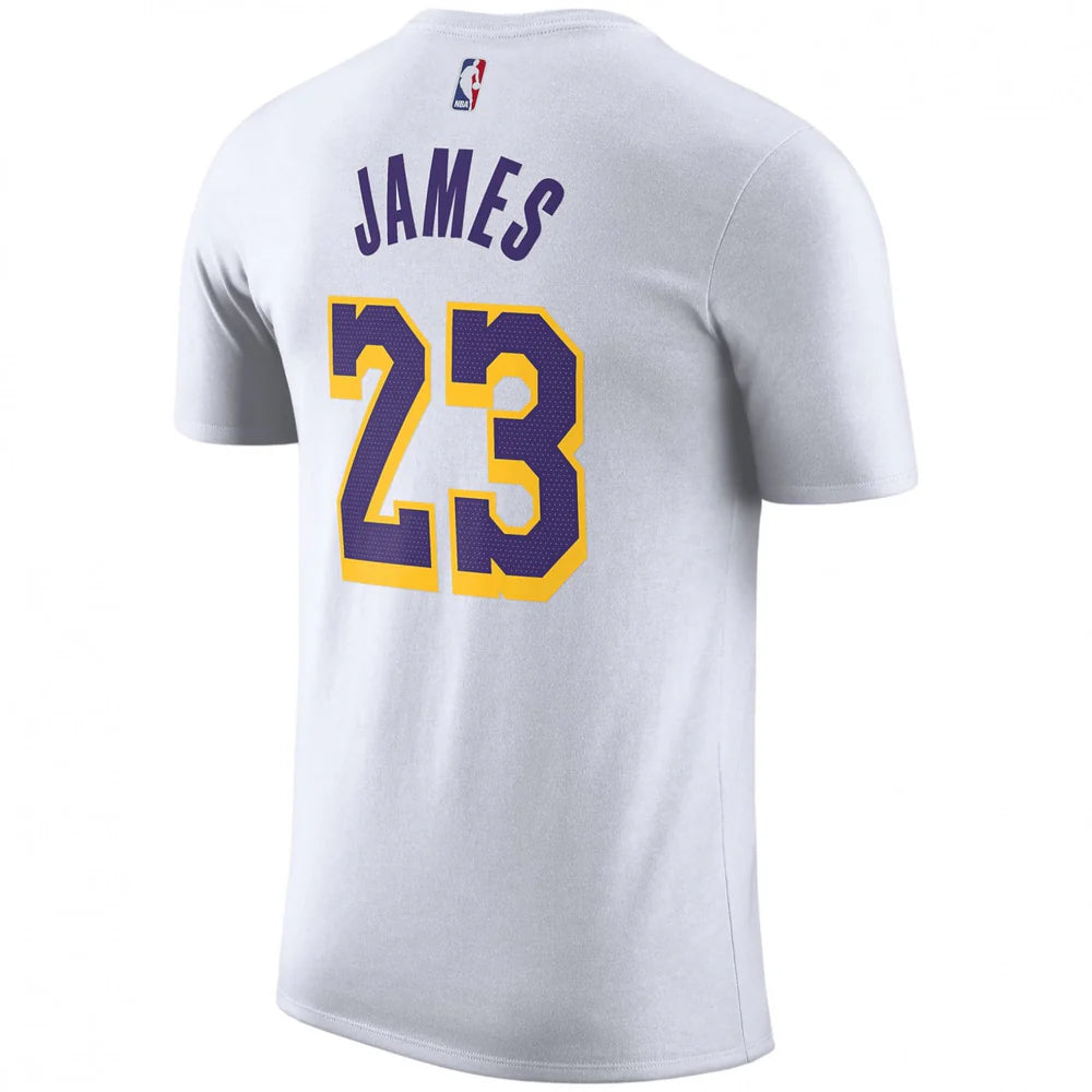 Los Angeles Lakers LeBron James Kids Nike Name & Number T-Shirt 'White'