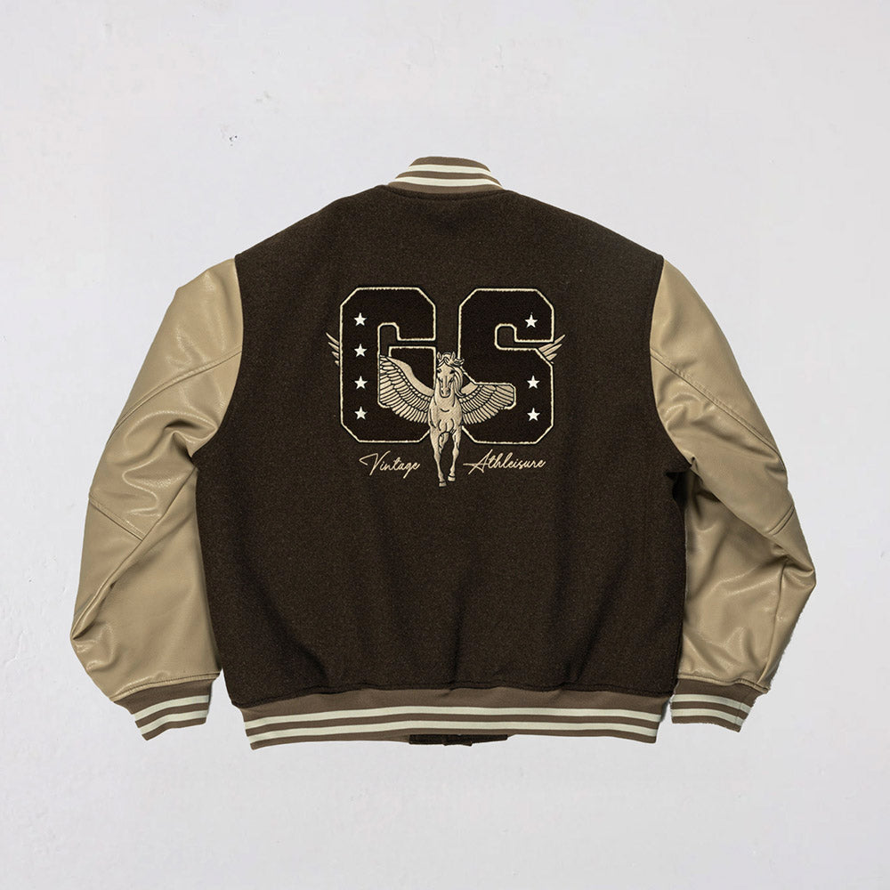 Goodies Sportive Varsity Jacket 'Praliné Pegasus'