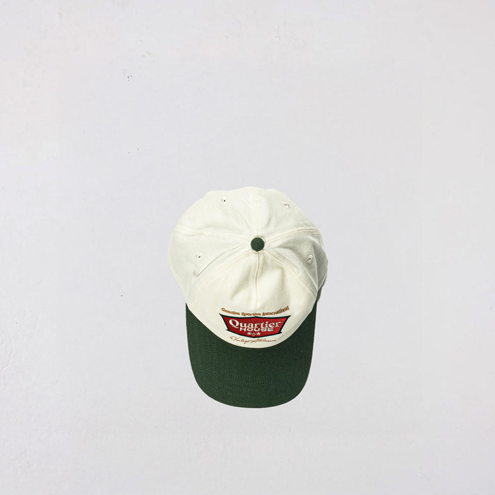 Goodies Sportive Quartier Parisien Cap 'Ecru/Green'
