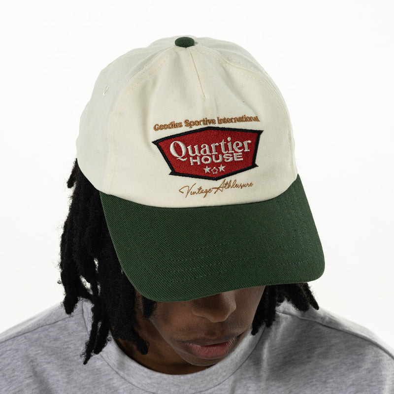 Goodies Sportive Quartier Parisien Cap 'Ecru/Green'