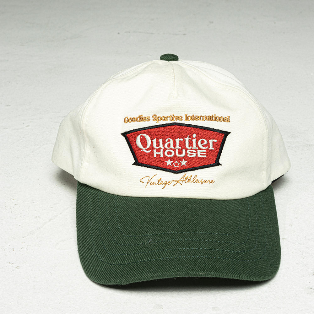 Goodies Sportive Quartier Parisien Cap 'Ecru/Green'