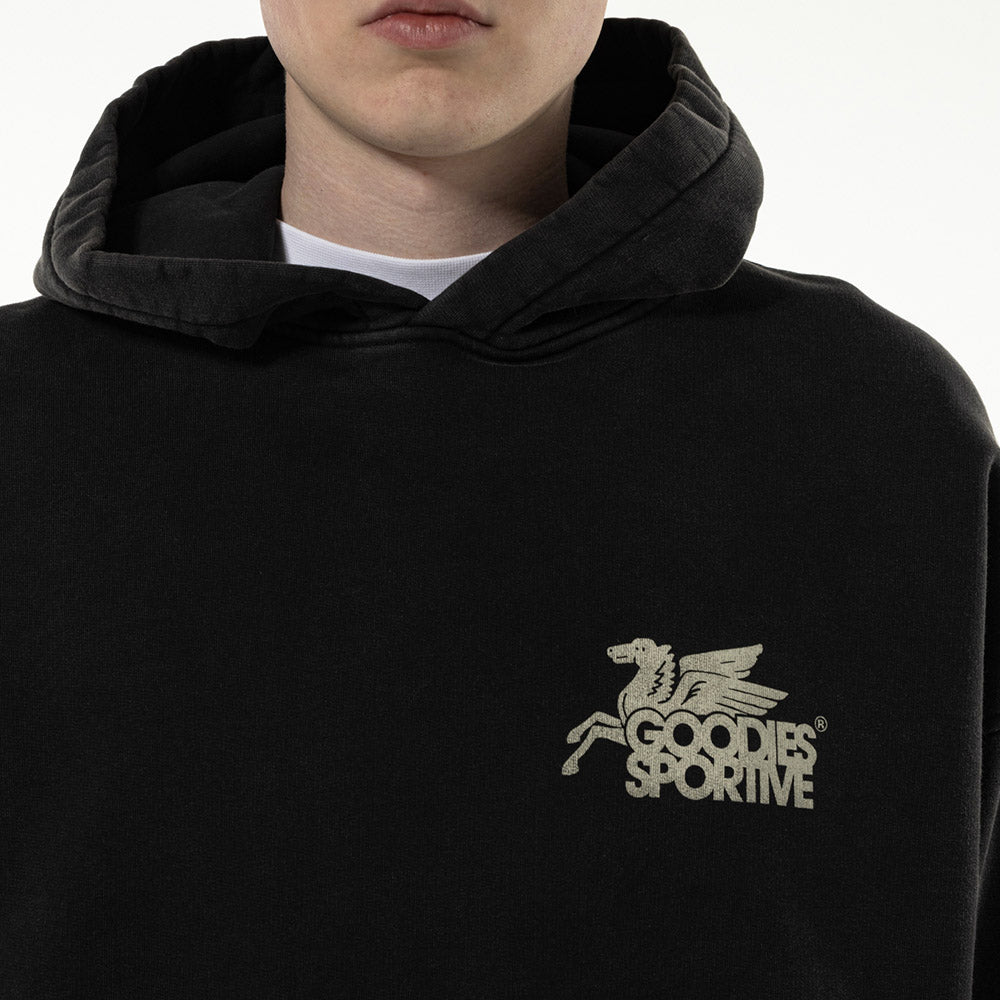 Goodies Sportive Vintage Black Pegasus Hoodie