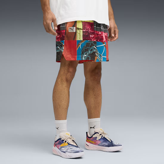 Puma Hooptopia Reversible 7" Short 'Black/Multi'