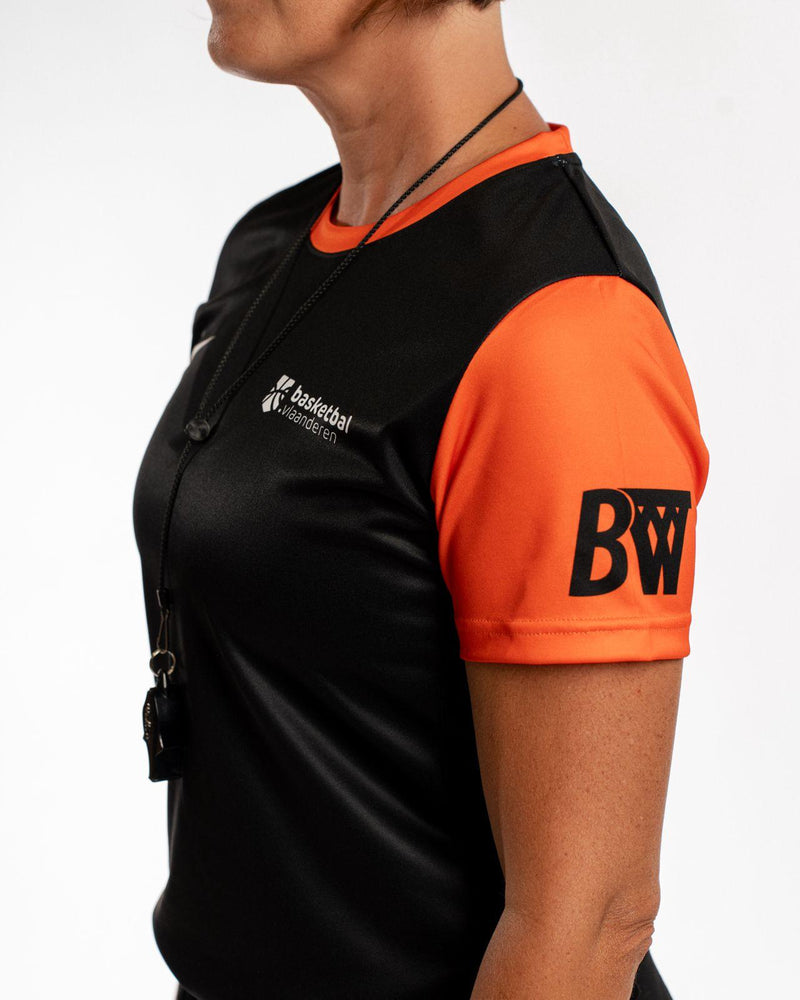 Basketbal.Vlaanderen Refspect Referee Shirt Women 'Black/Orange'