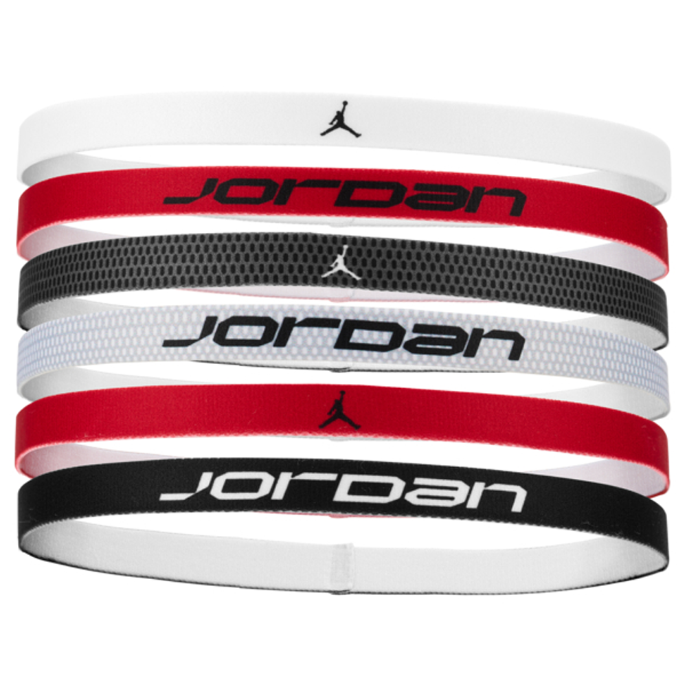 Jordan Elastic Sport Headbands 6 Pk 'Printed White/Gym Red/Black'