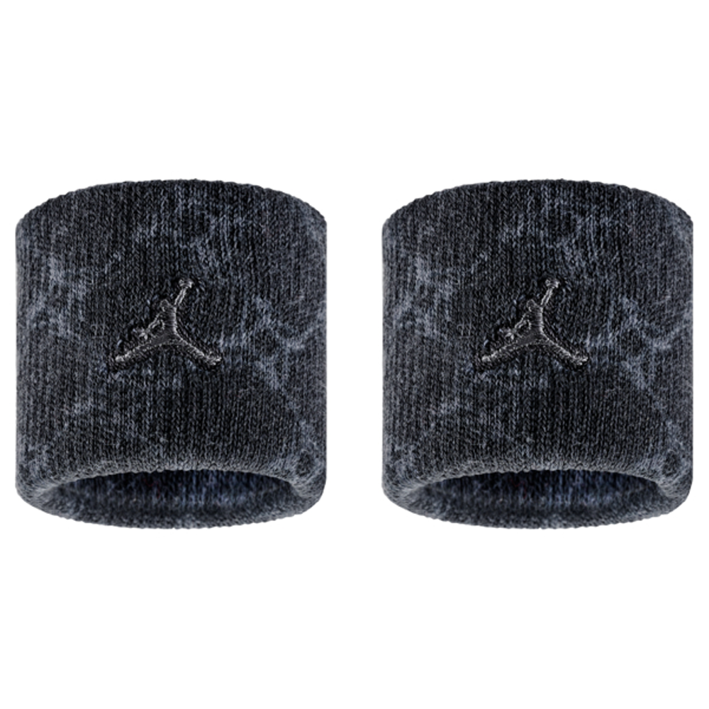 Jordan Dri-Fit Terry Wristbands 2Pk Printed Black/Off Noir/Iron Grey