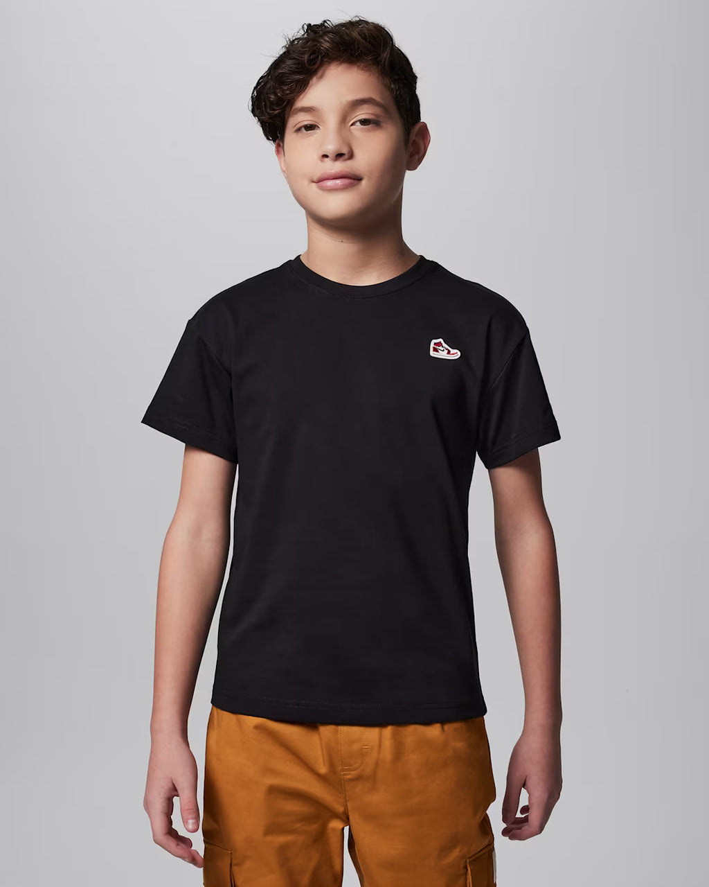 Air Jordan 1 Big Kids' Patch T-Shirt 'Black'