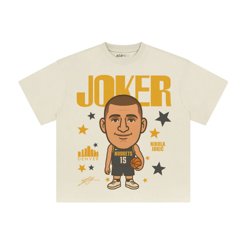 Athentiq Nikola Jokić 'Joker' Cartoon T-Shirt 'Cream'
