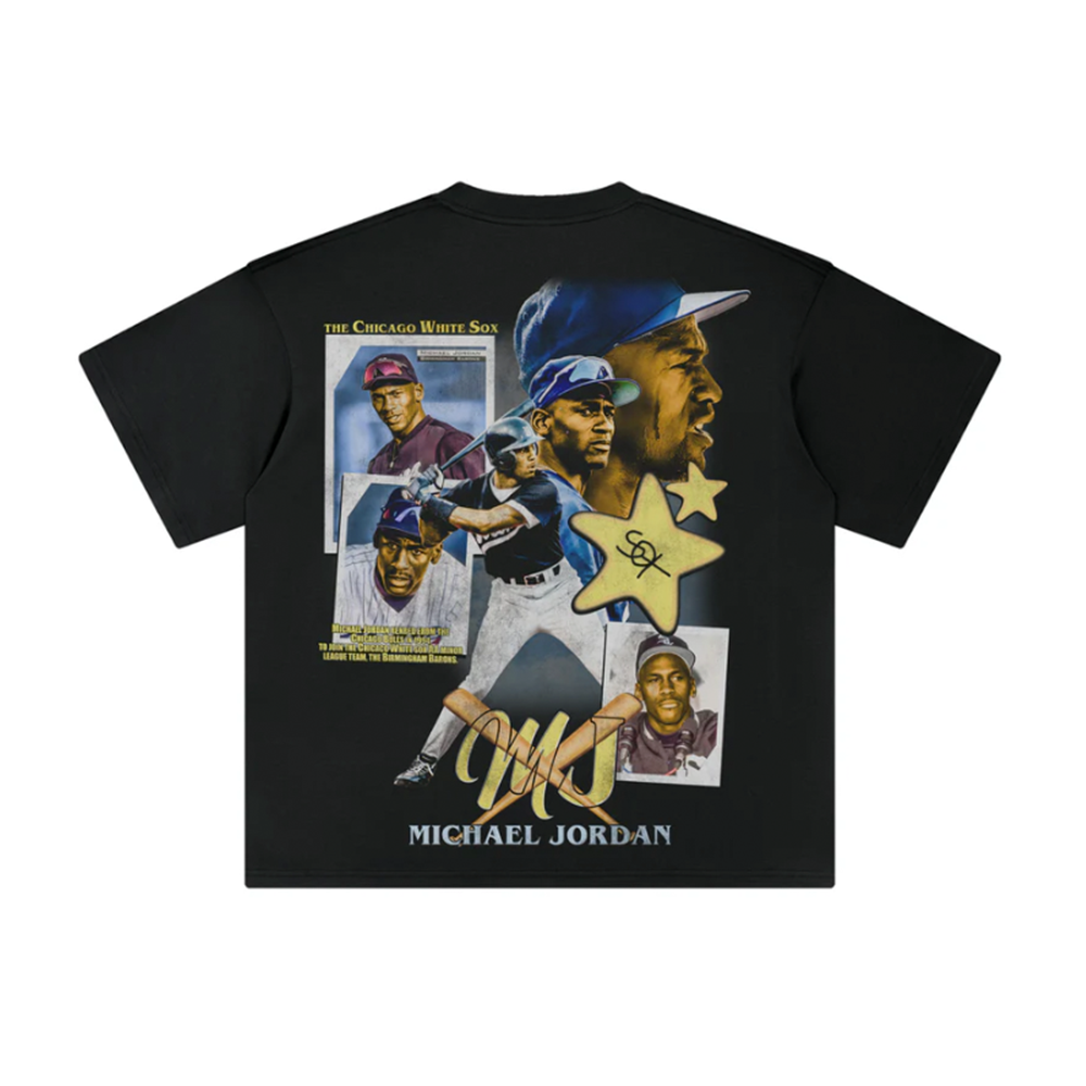 Athentiq Michael Jordan 'Big Face Baseball' T-Shirt 'Black