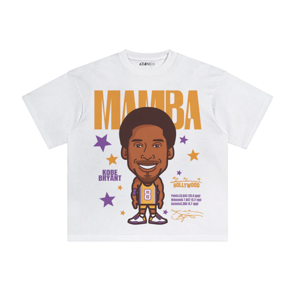 Athentiq Kobe Bryant 'Mamba' Cartoon T-Shirt 'White'