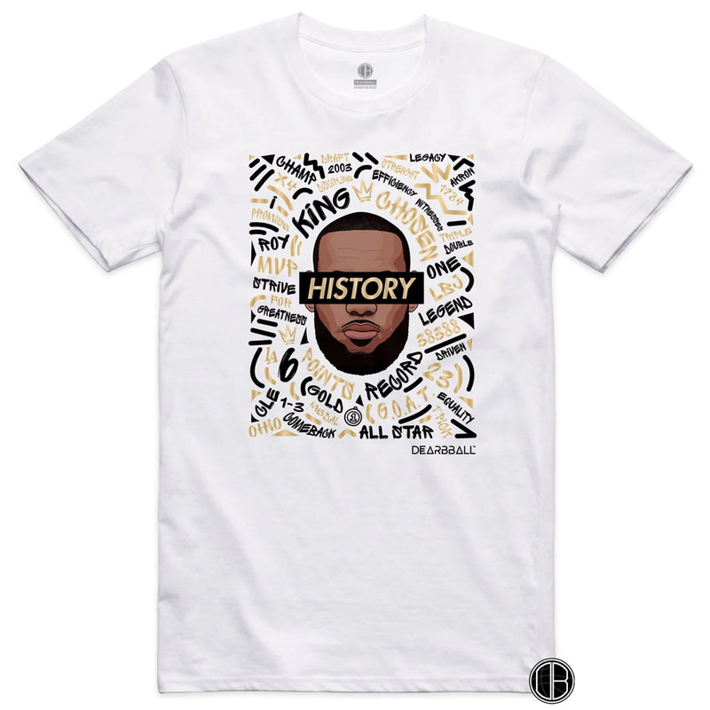 DearBBall Tee - LeBron James History 'White'