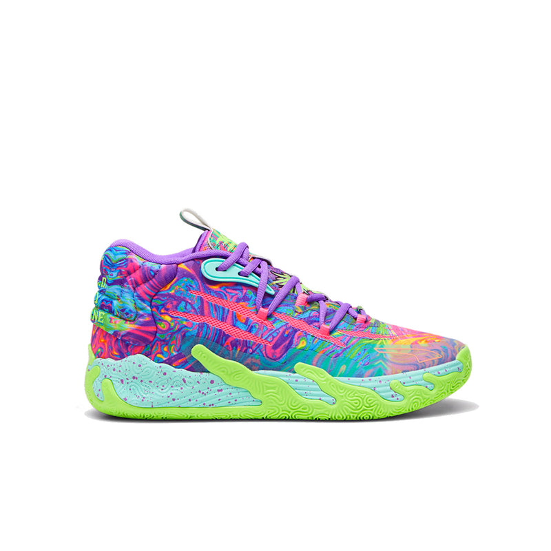 PUMA MB.03 "Be You" JR Basketball Shoes (GS) 'Purple Glimmer/Knockout Pink/Green Gecko'