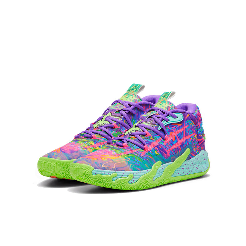 PUMA MB.03 "Be You" JR Basketball Shoes (GS) 'Purple Glimmer/Knockout Pink/Green Gecko'