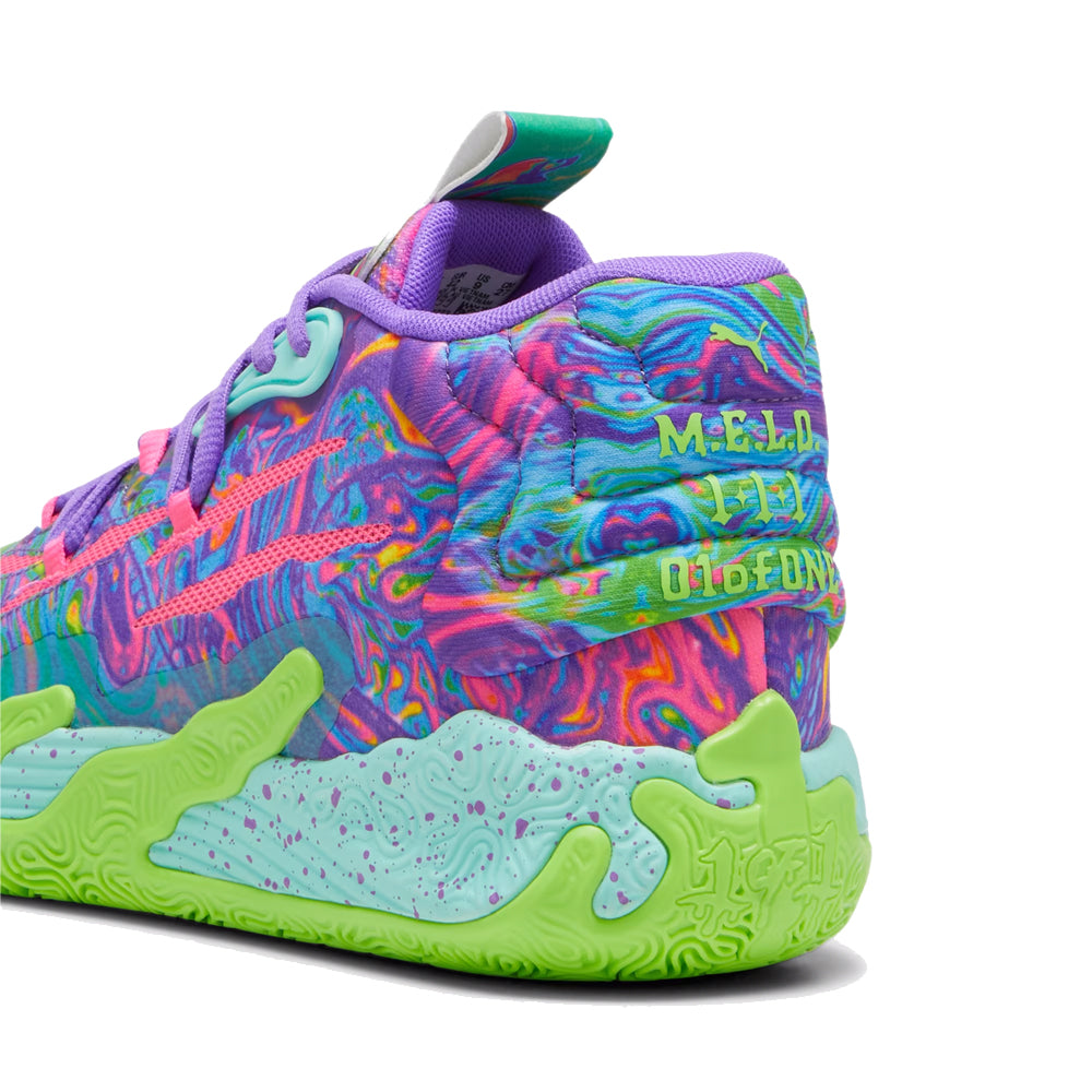 PUMA MB.03 "Be You" JR Basketball Shoes (GS) 'Purple Glimmer/Knockout Pink/Green Gecko'