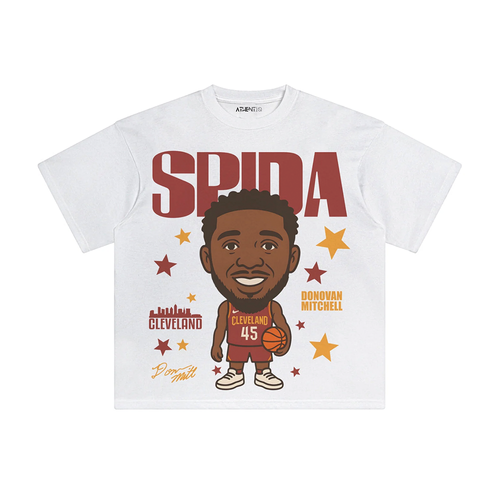 Athentiq Donovan Mitchell 'Spida' Cartoon T-Shirt 'White'