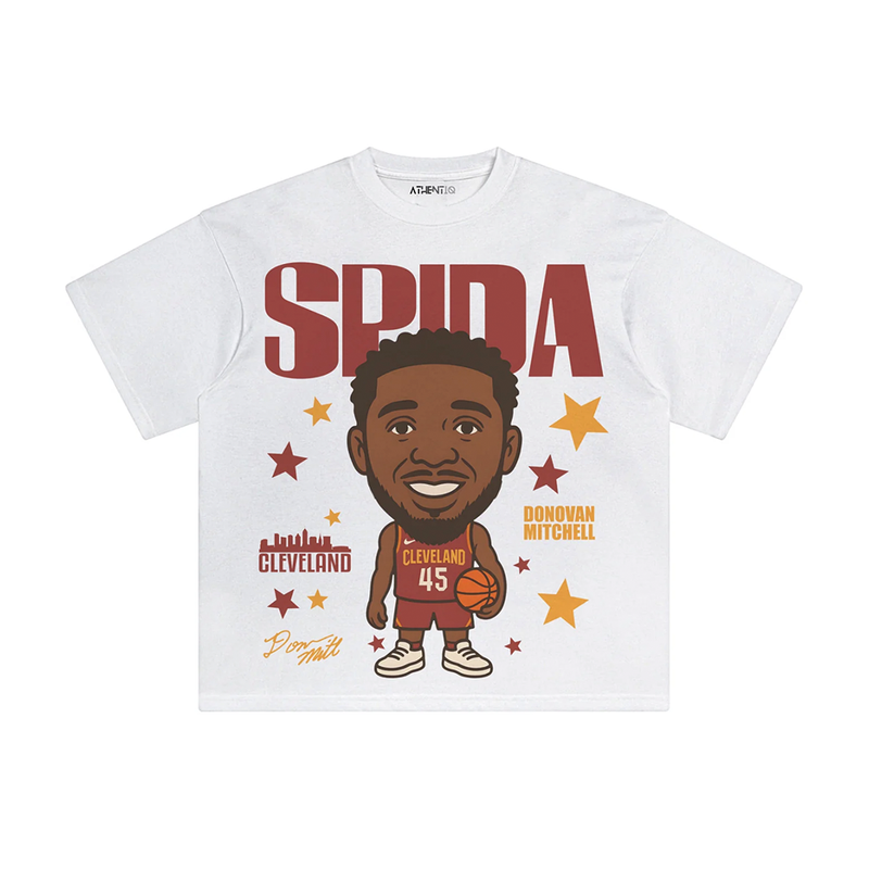 Athentiq Donovan Mitchell 'Spida' Cartoon T-Shirt 'White'