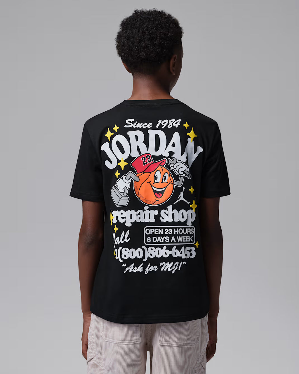 Jordan Big Kids' MJ's Repair Shop T-Shirt 'Black'