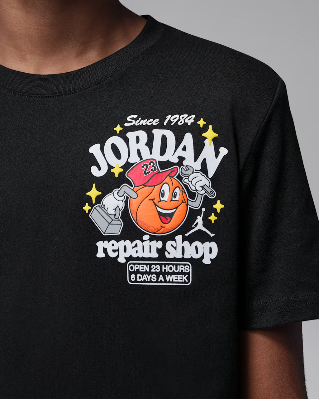Jordan Big Kids' MJ's Repair Shop T-Shirt 'Black'