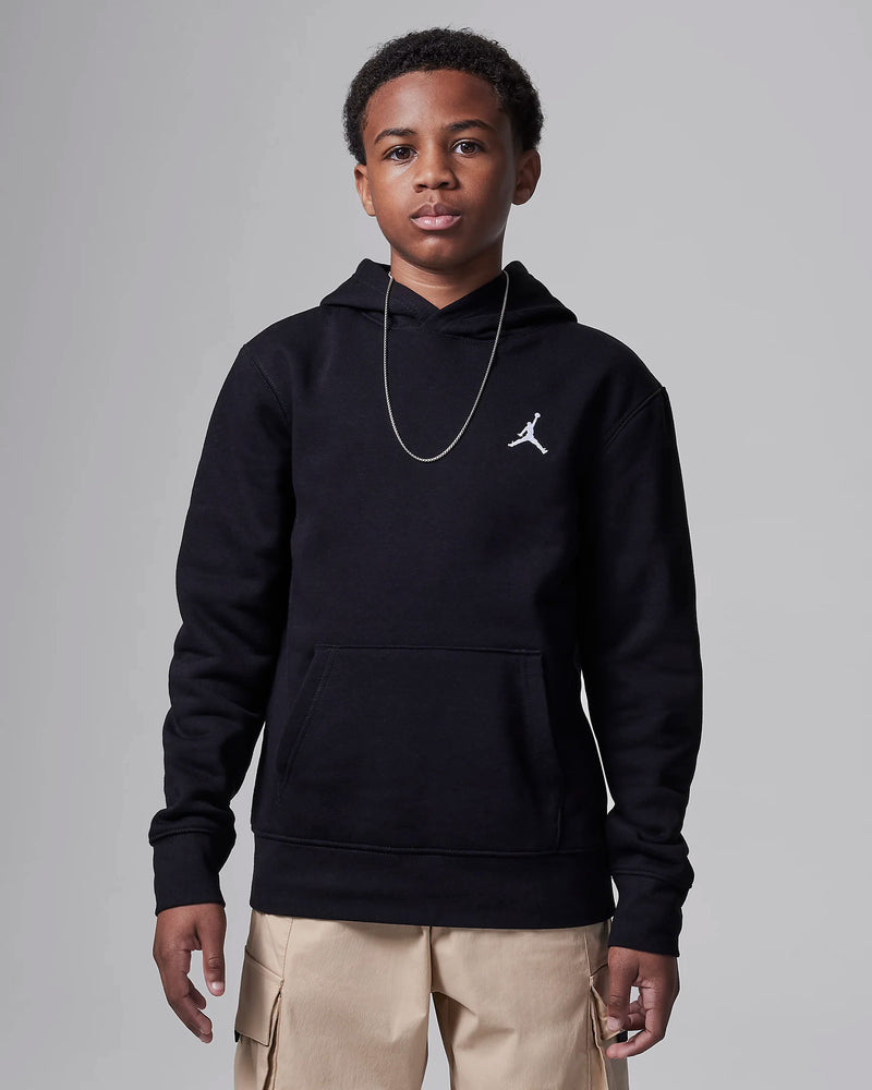 Jordan MJ Brooklyn Big Kids' Fleece Pullover Hoodie 'Black'