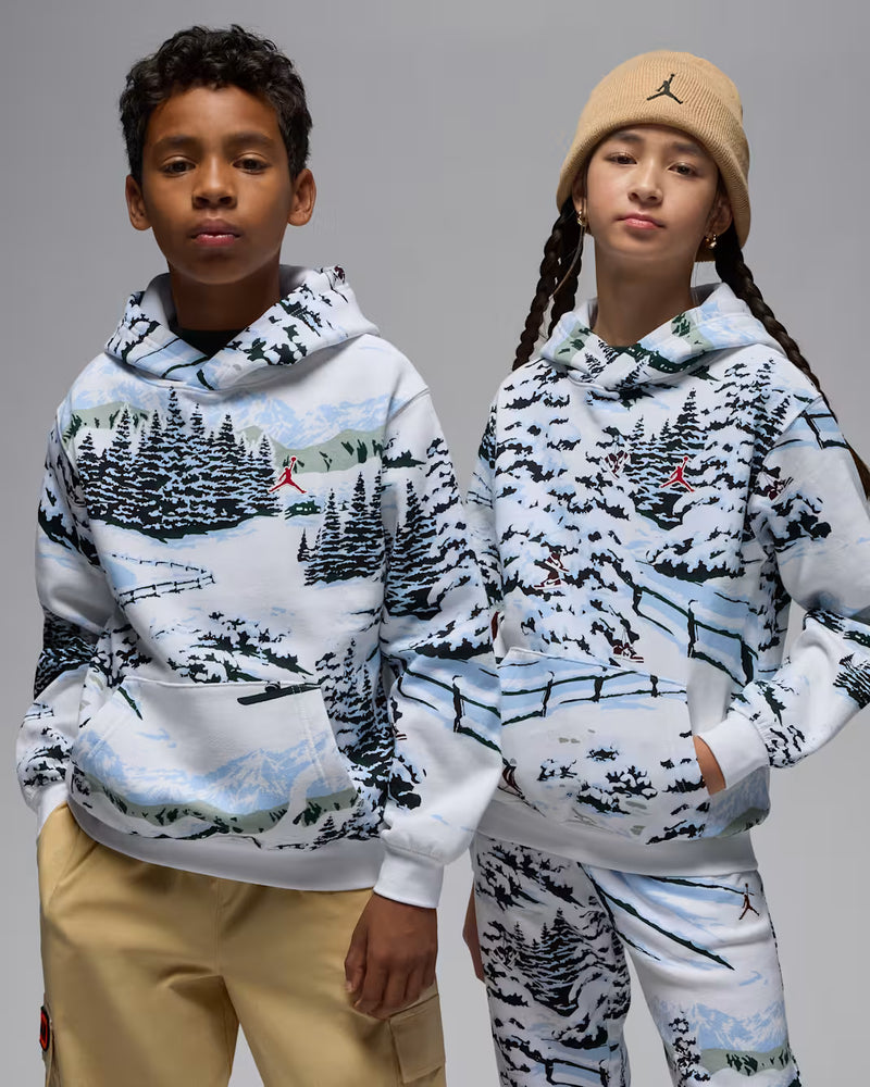 Jordan Brooklyn Fleece Big Kids' Holiday Pullover Hoodie 'Sail'