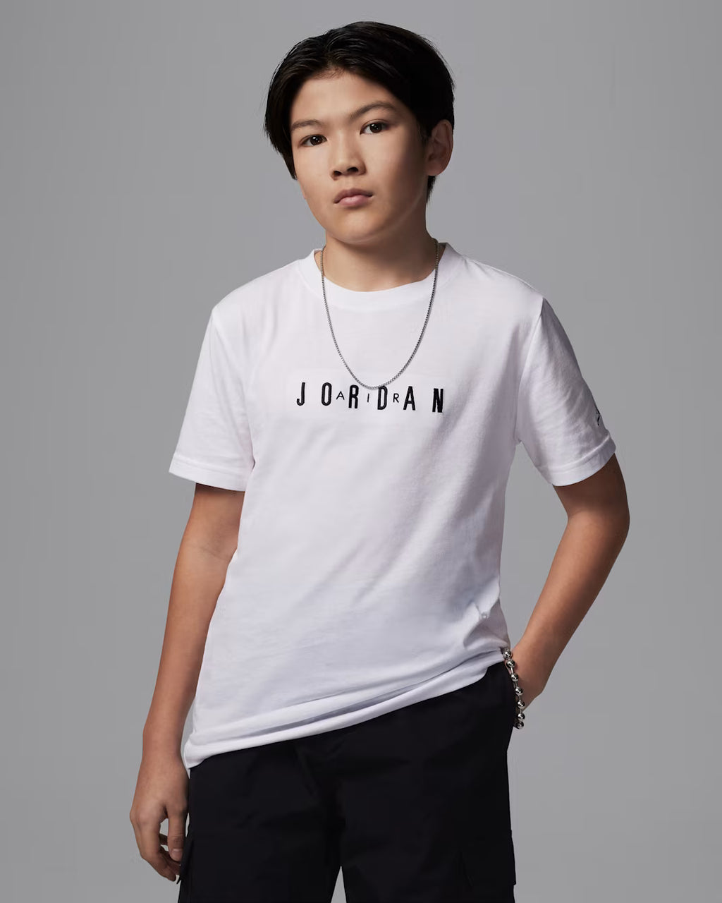Jordan Big Kids' Embroidered Logo T-Shirt 'White'