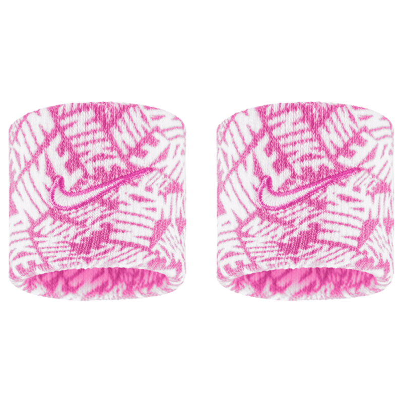 Nike Dri-Fit Swoosh Classic Wristbands 2Pk Printed 'Playful Pink/White/White'
