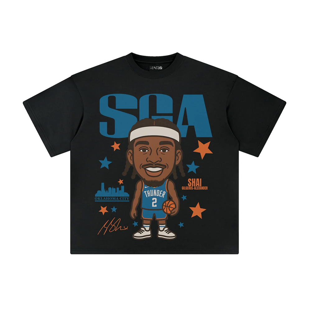 Athentiq Shai Gilgeous-Alexander 'SGA' Cartoon T-Shirt 'Black'