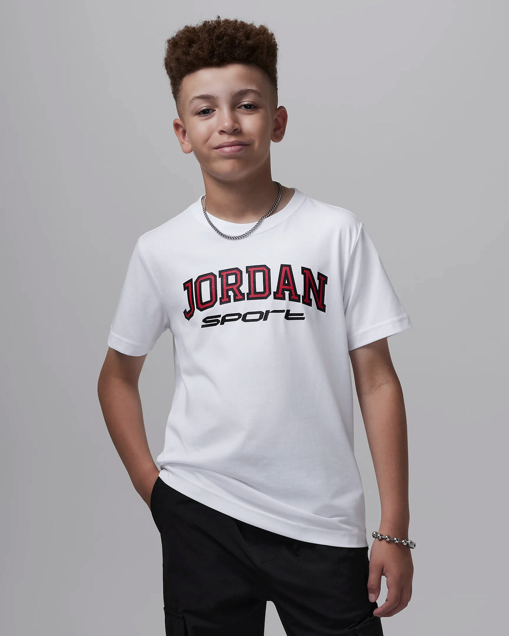 Jordan Dri-FIT Sport Big Kids' T-Shirt 'White'