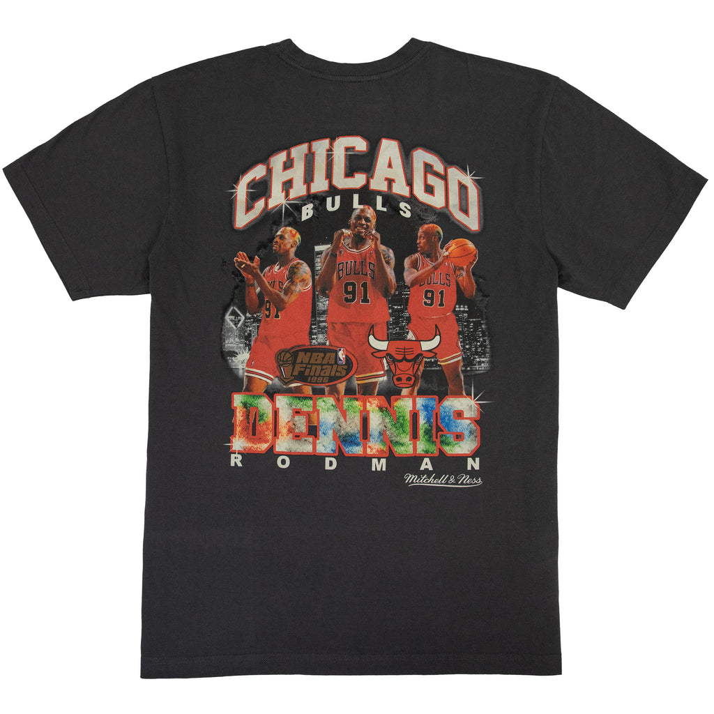 Mitchell & Ness NBA Championship Player Dennis Rodman Chicago Bulls Tee T-shirt 'Black'