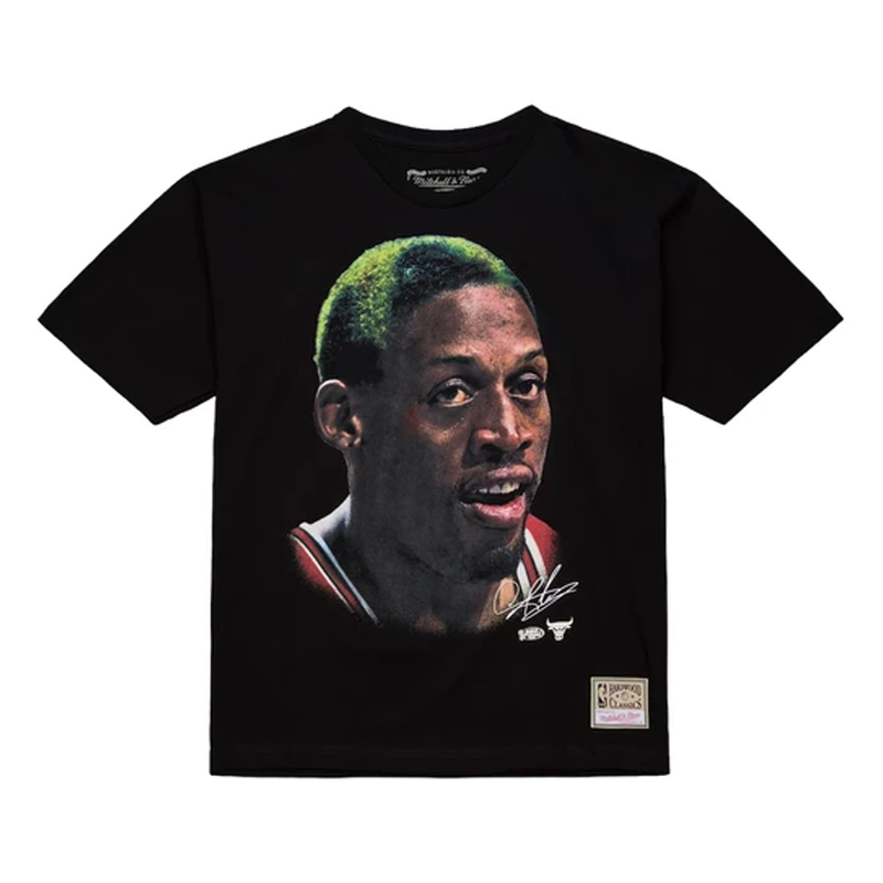 Mitchell & Ness NBA Player Dennis Rodman Big Face Tee Chicago Bulls 'Black'