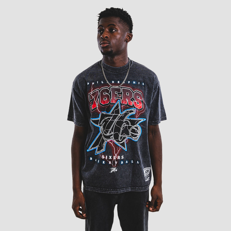 M&N Philadelphia 76ers Oversized Graphic Tee 'Black'