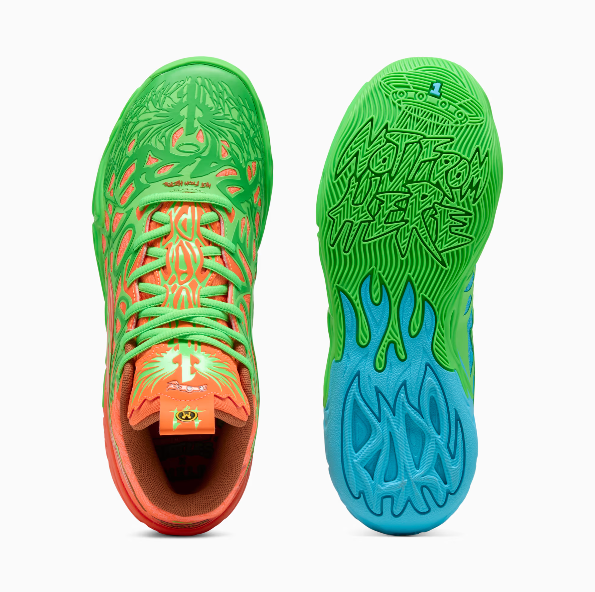 Puma MB.04 TMNT L&M 'Fluro Green Pes-PUMA Green-Bright Aqua-Orange
