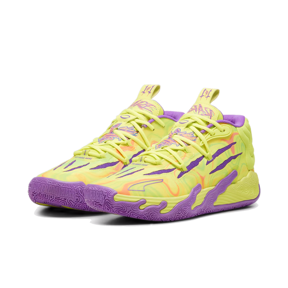 PUMA MB.03 "Spark" 'Safety Yellow-Purple Glimmer' Basketball Shoes