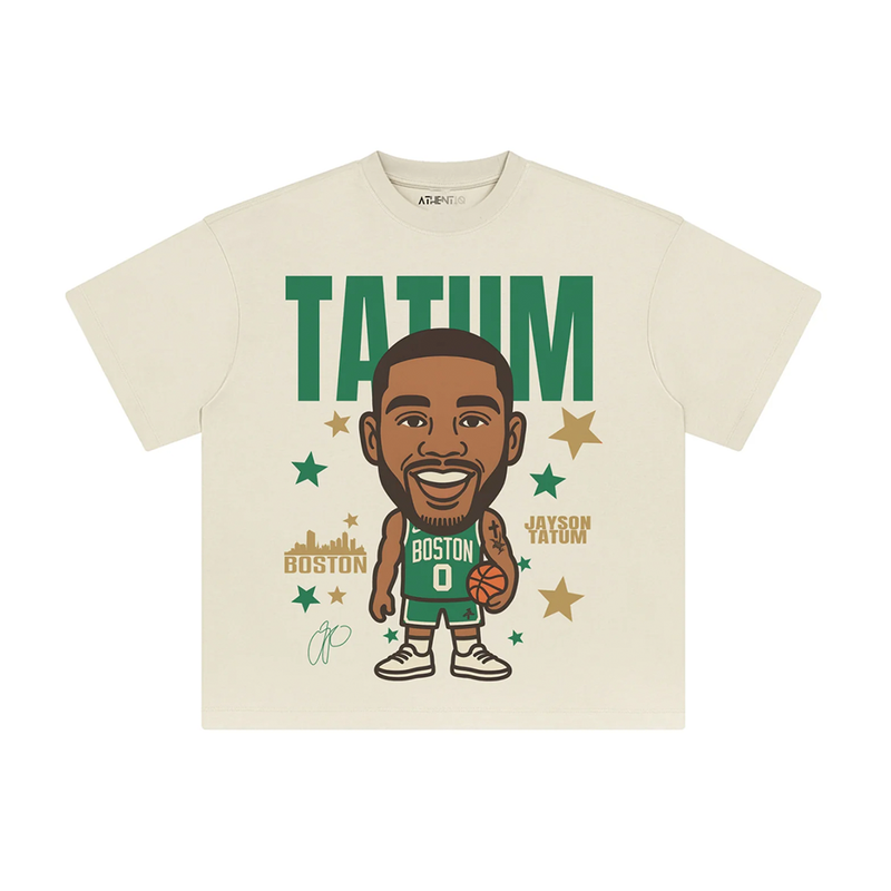 Athentiq Jayson Tatum Cartoon T-Shirt 'Cream'