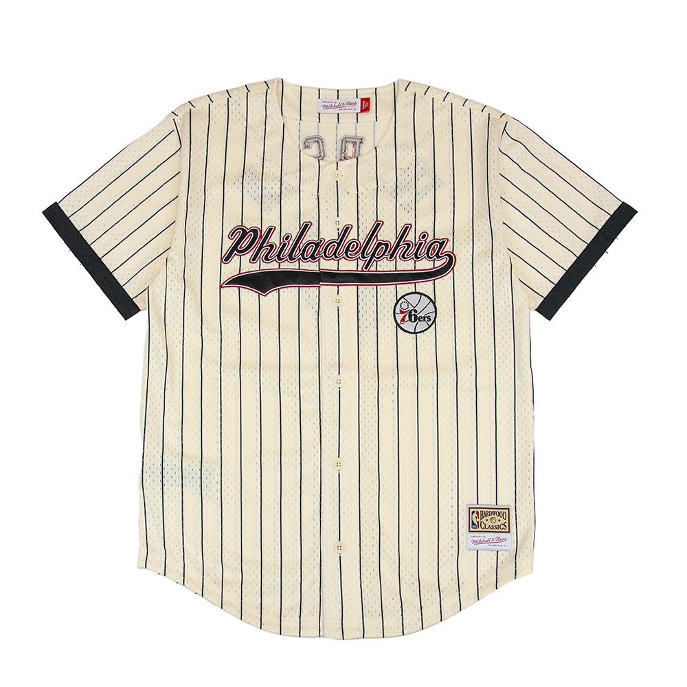 Mitchell & Ness Legends Players Mesh Button Front Philadelphia 76ers Allen Iverson 'Cream/Black'